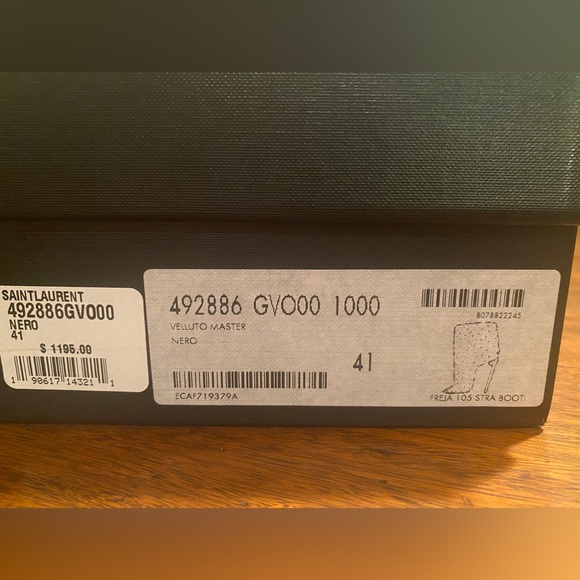 Saint Laurent Freja 105 Ankle Boot In Black Velvet size 41 - Picture 4 of 15